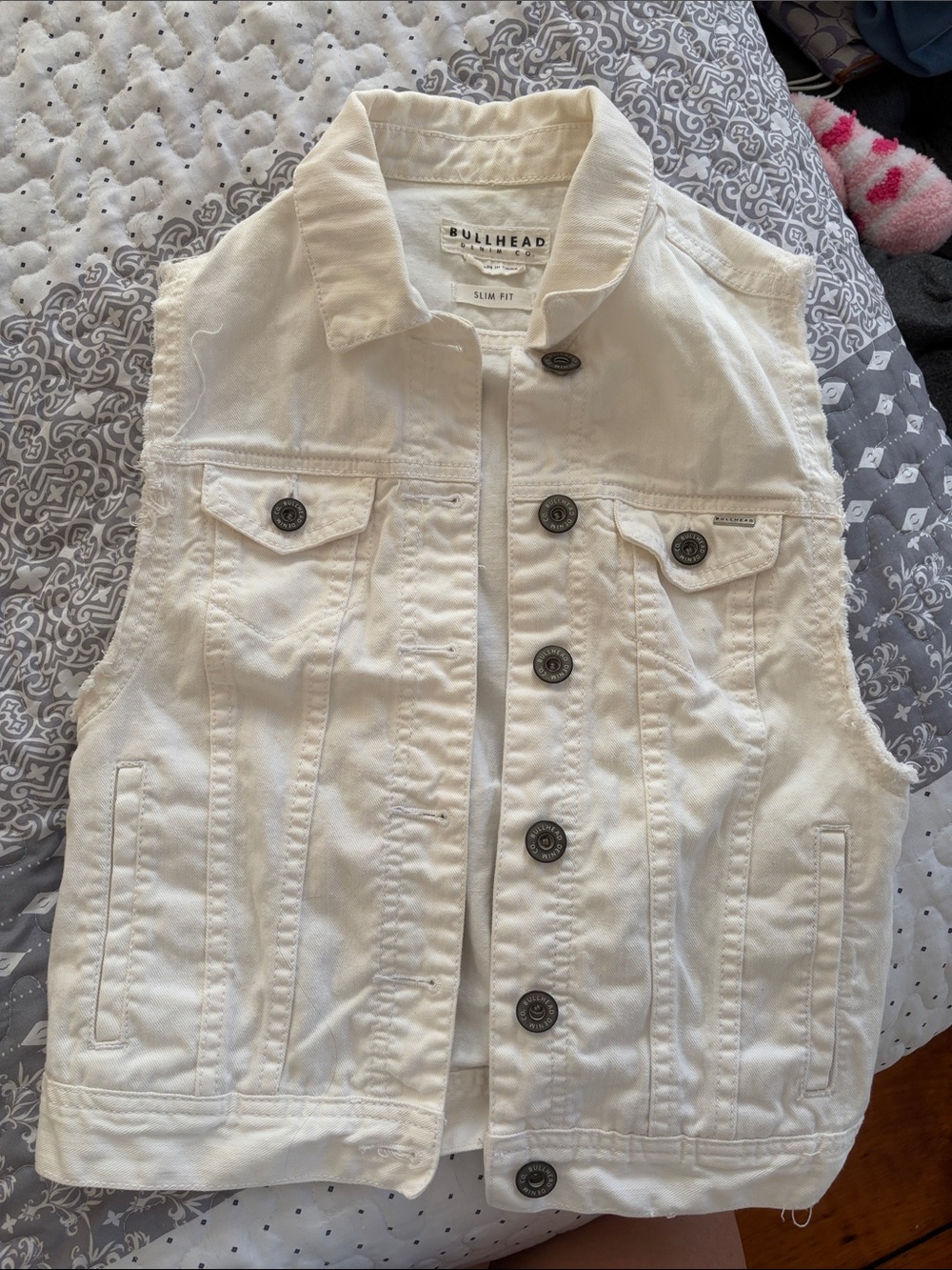 White Denim Vest Jacket